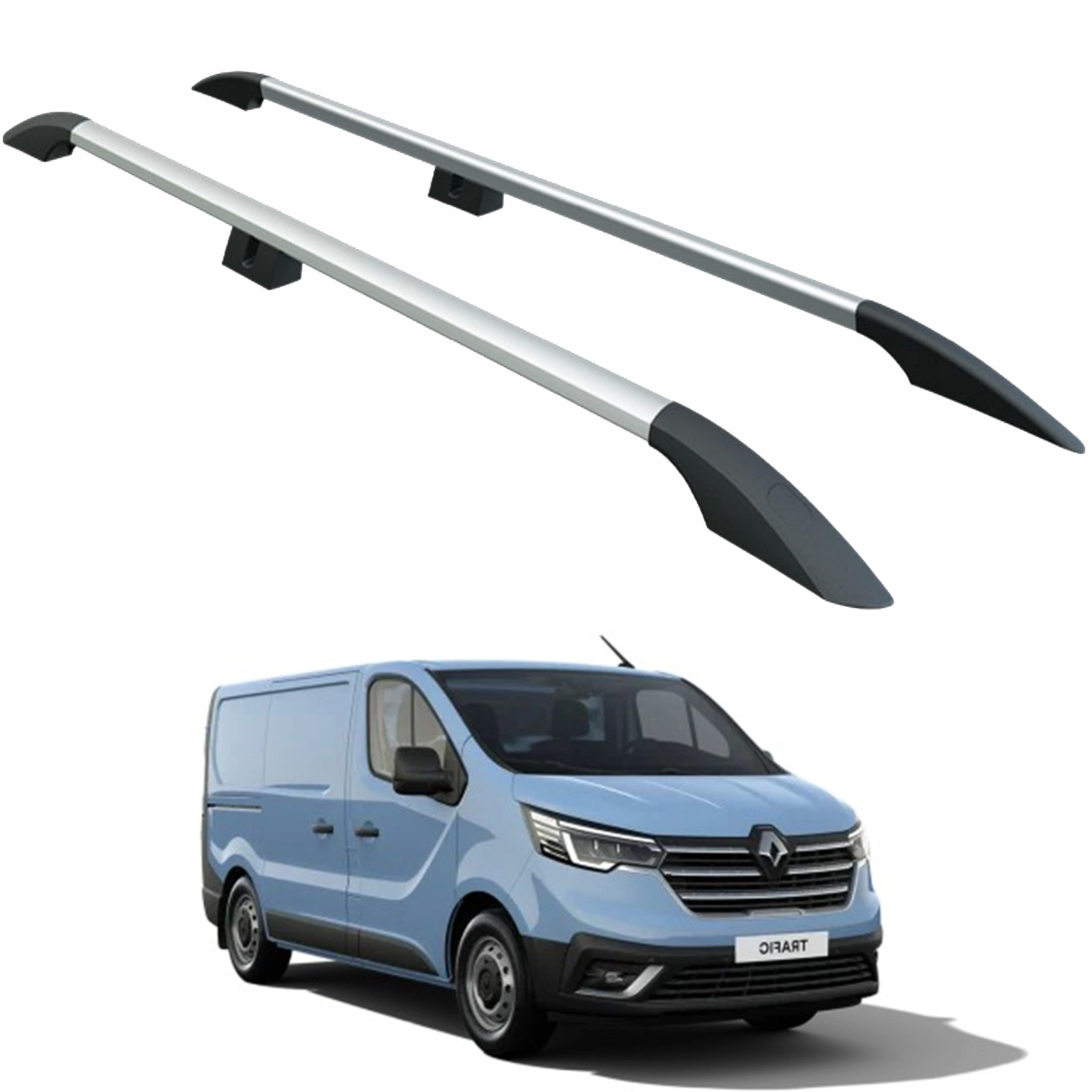 Renault Trafic X82 LWB (2014–2025) Tavan Yan Barları – Plus Model, Gri Alüminyum