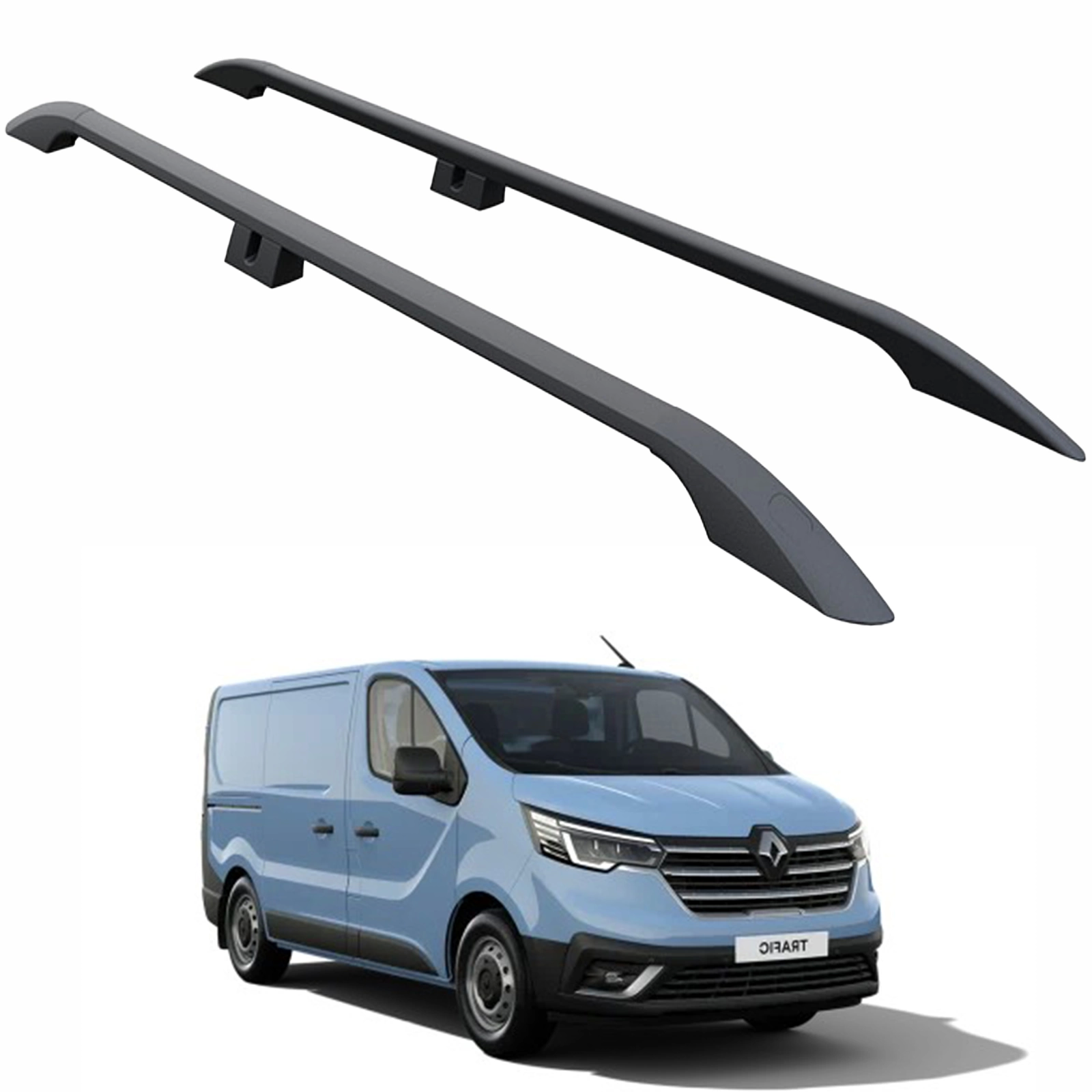 Renault Trafic X82 SWB (2014–2025) Tavan Yan Barları – Plus Model, Siyah Alüminyum