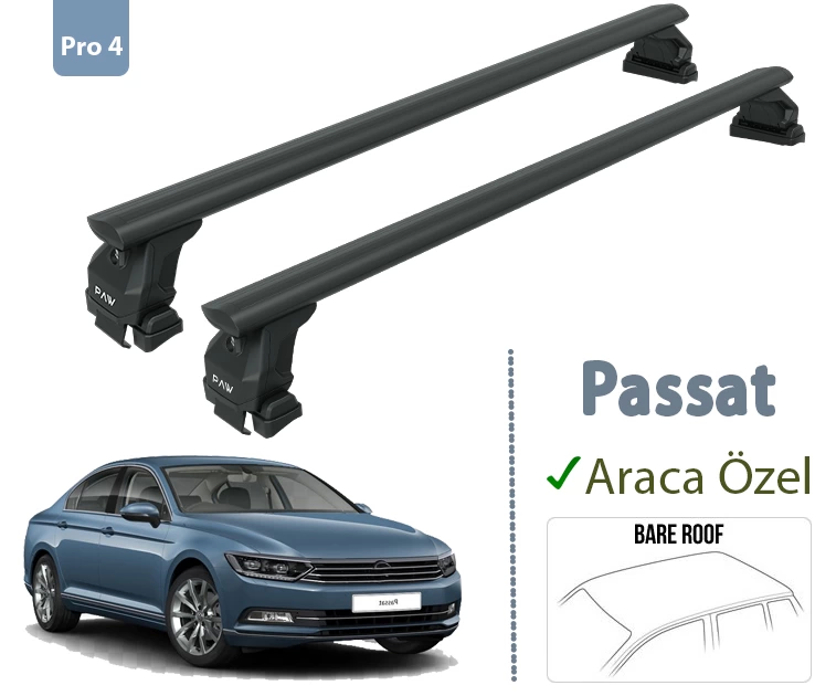 Volkswagen Passat B8 Portbagaj Taşıyıcı Ara Atkisi 2015- Sonrası Siyah Pro 4