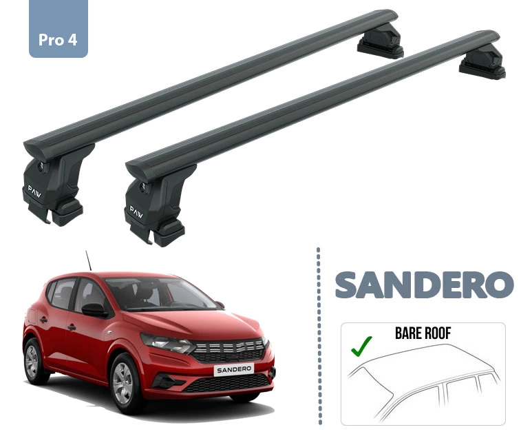 Dacia Sandero 3 Ara Atkısı Tavan Taşıyıcı Siyah Set 2021- Sonrası