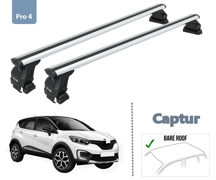 Renault Captur Portbagaj Taşıyıcı Ara Atkısı Gri Set 2013-2019 Pro 4