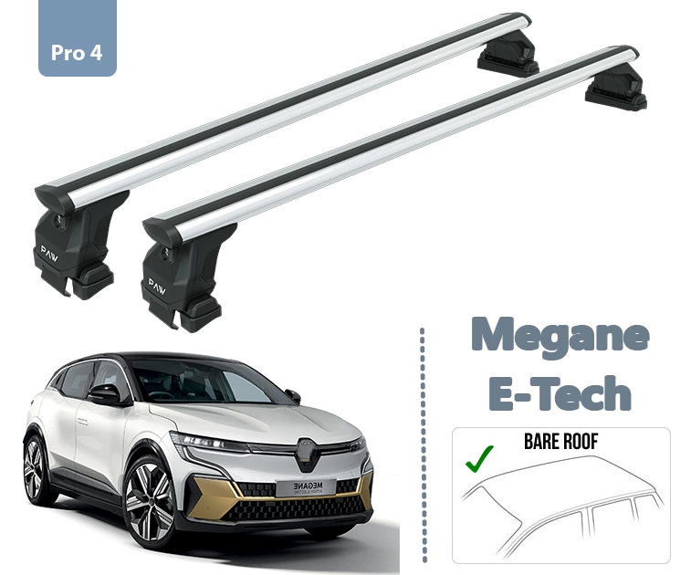 Renault Megane E-Tech Ara Atkısı Oluksuz Tavan Taşıma Sistemleri Toros 2023- Gri