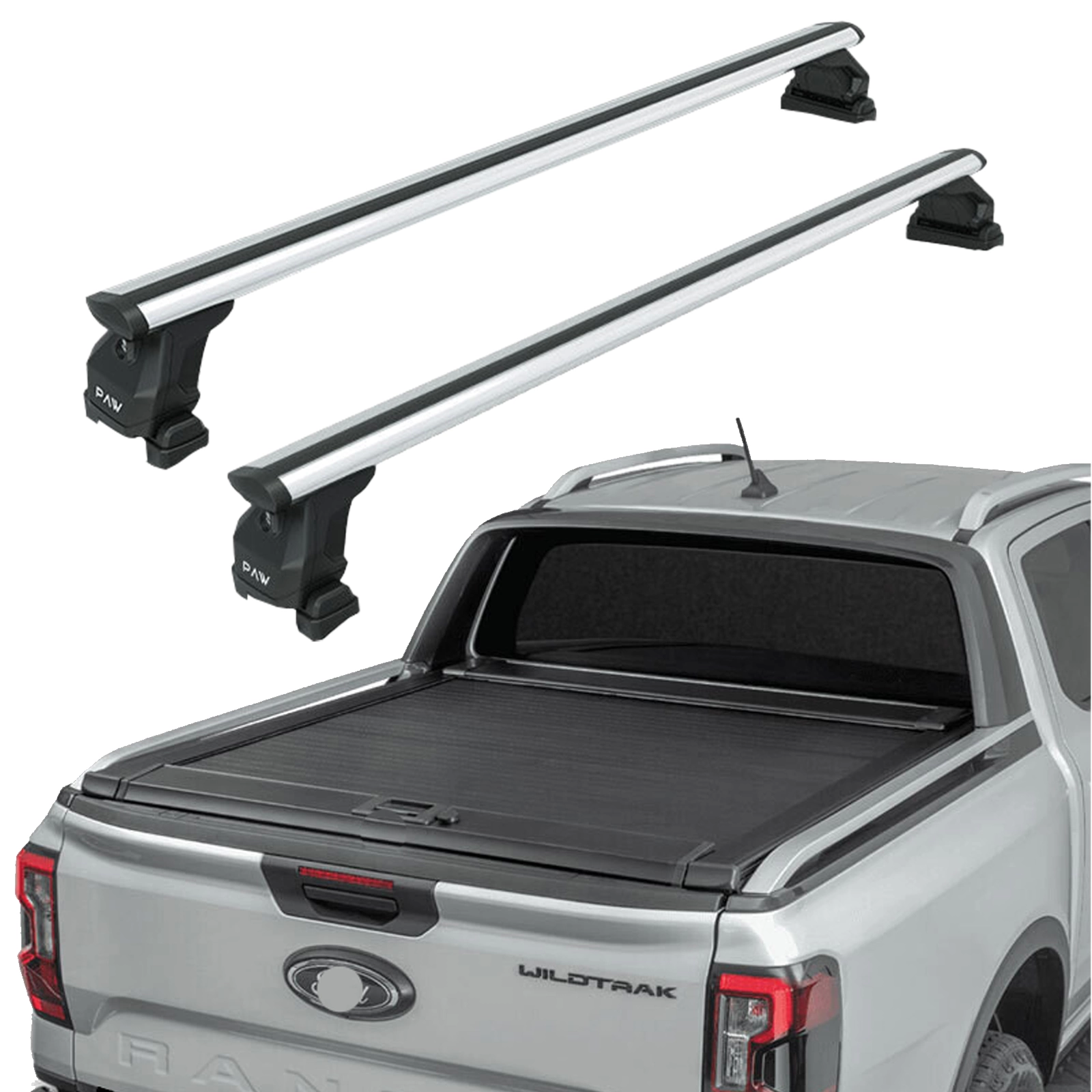 Ford Ranger Wildtrak 2023-2025 Kasa üstü Bed Rack Taşıyıcı Bar Gri