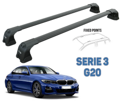 Bmw 3 Sedan G20 2019- 2025 Portbagaj Taşıyıcı Ara Atkısı Tavan Taşıyıcı Paw Pro 3 Siyah